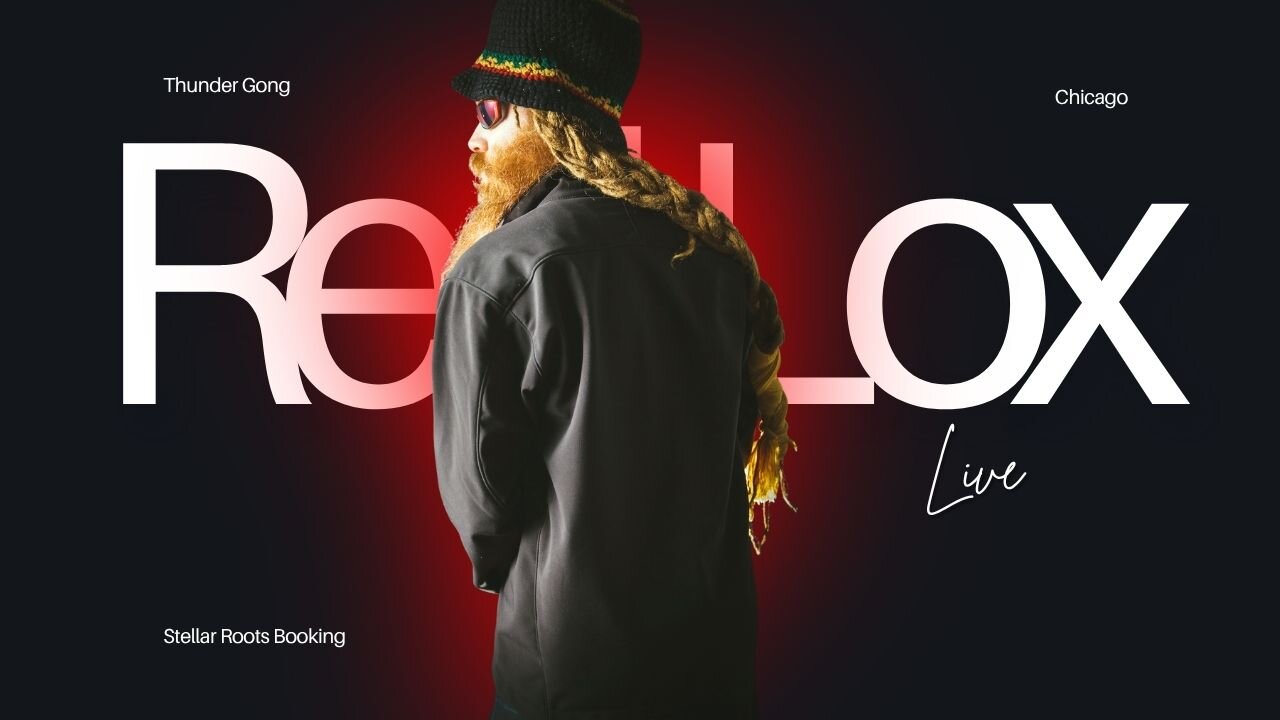 RedLox Live artwork: DJ Redlox from behind against red light
