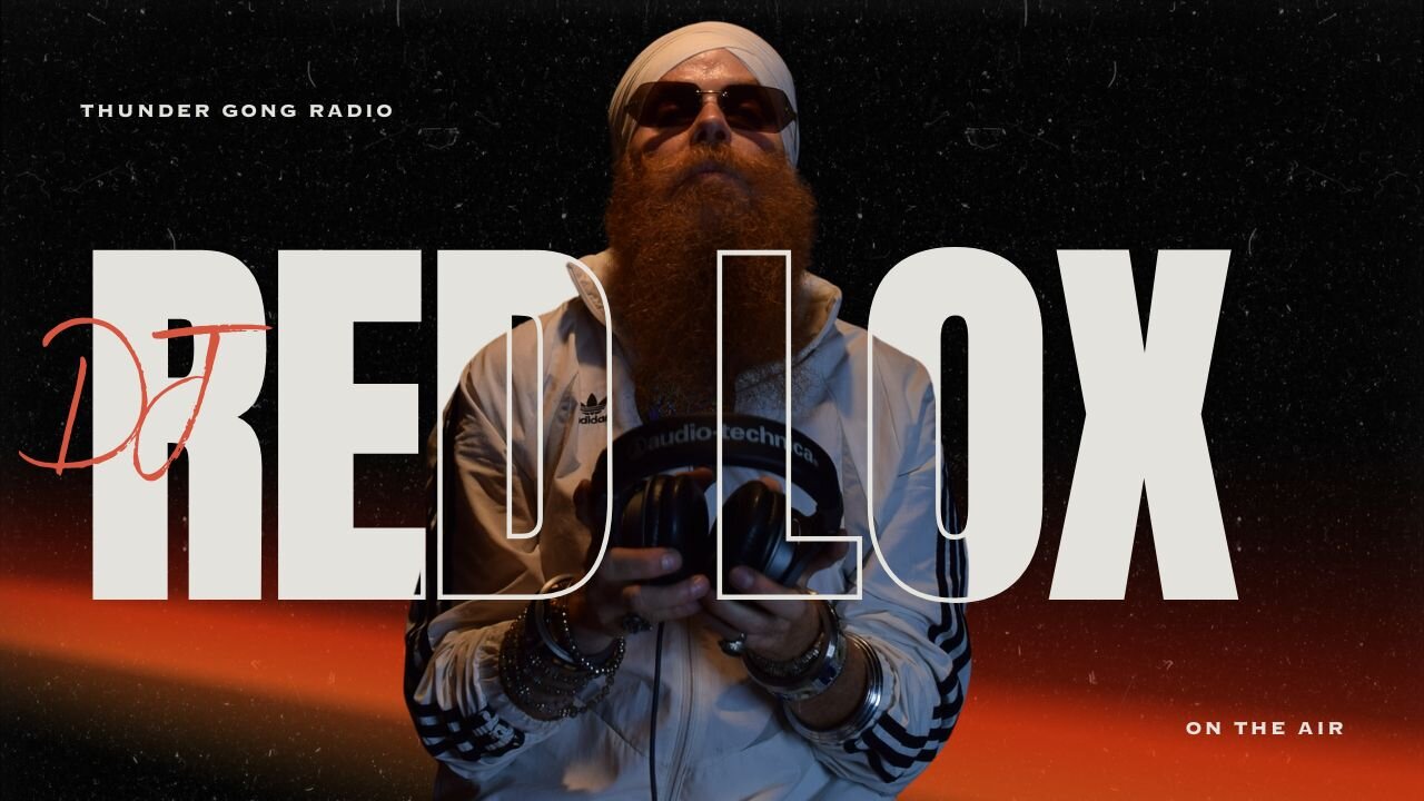Thunder Gong Radio artwork: DJ Redlox holding headphones