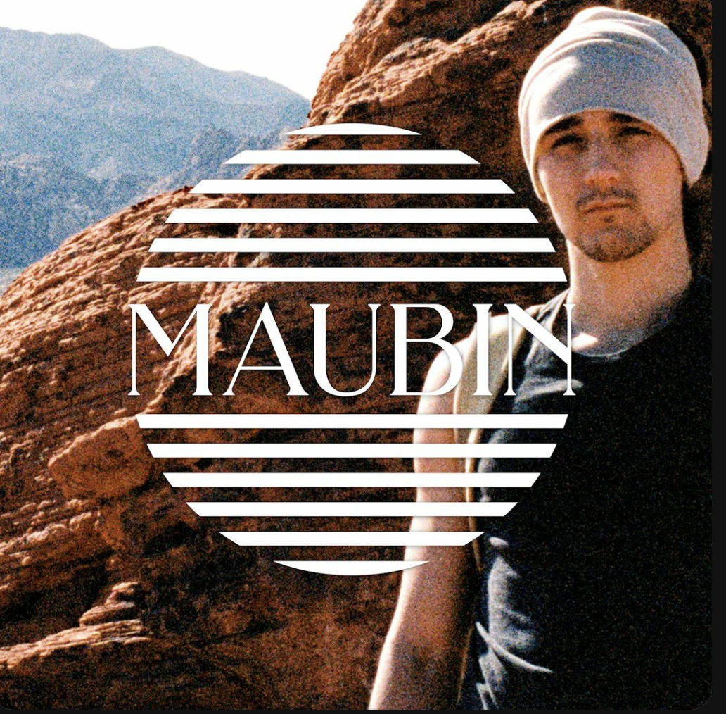 DJ Maubin (Marcus Aubin) with the Maubin logo
